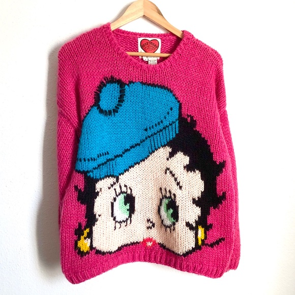 Betty Boop Vintage Sweater Hot Pink 8 